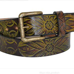 Marakesh Leather Wildflower Leather Belt - 1.25'' (dress pant width)